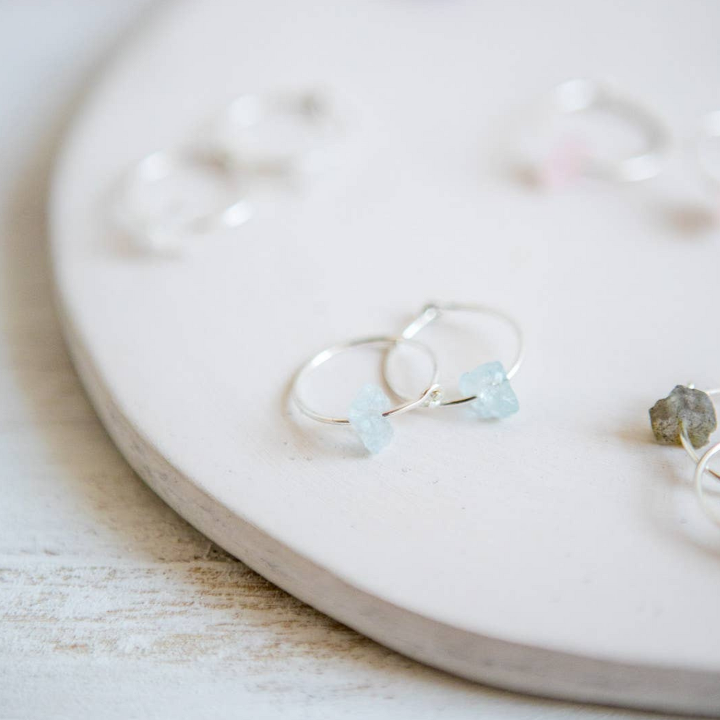 TOSCANA OHRRINGE SILBER / AQUAMARIN