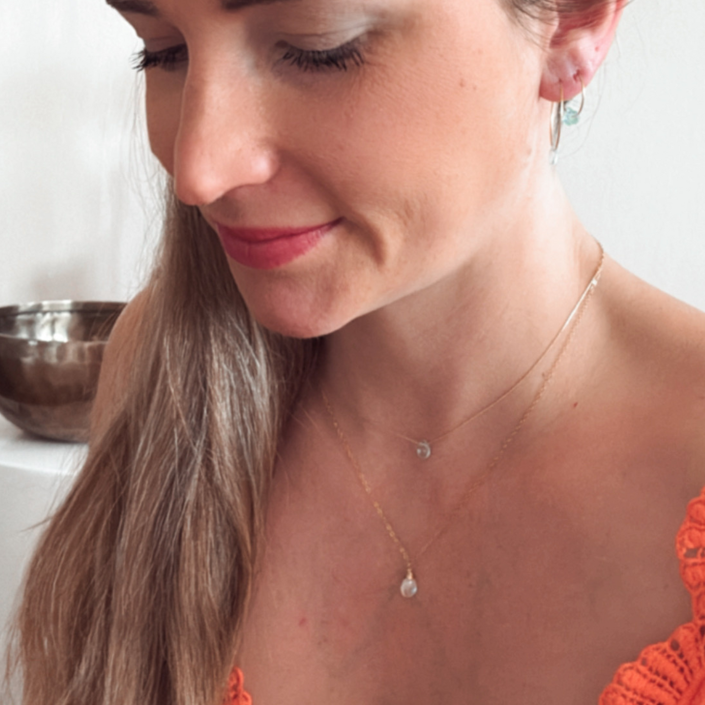 VISION-DROP KETTE /AQUAMARIN