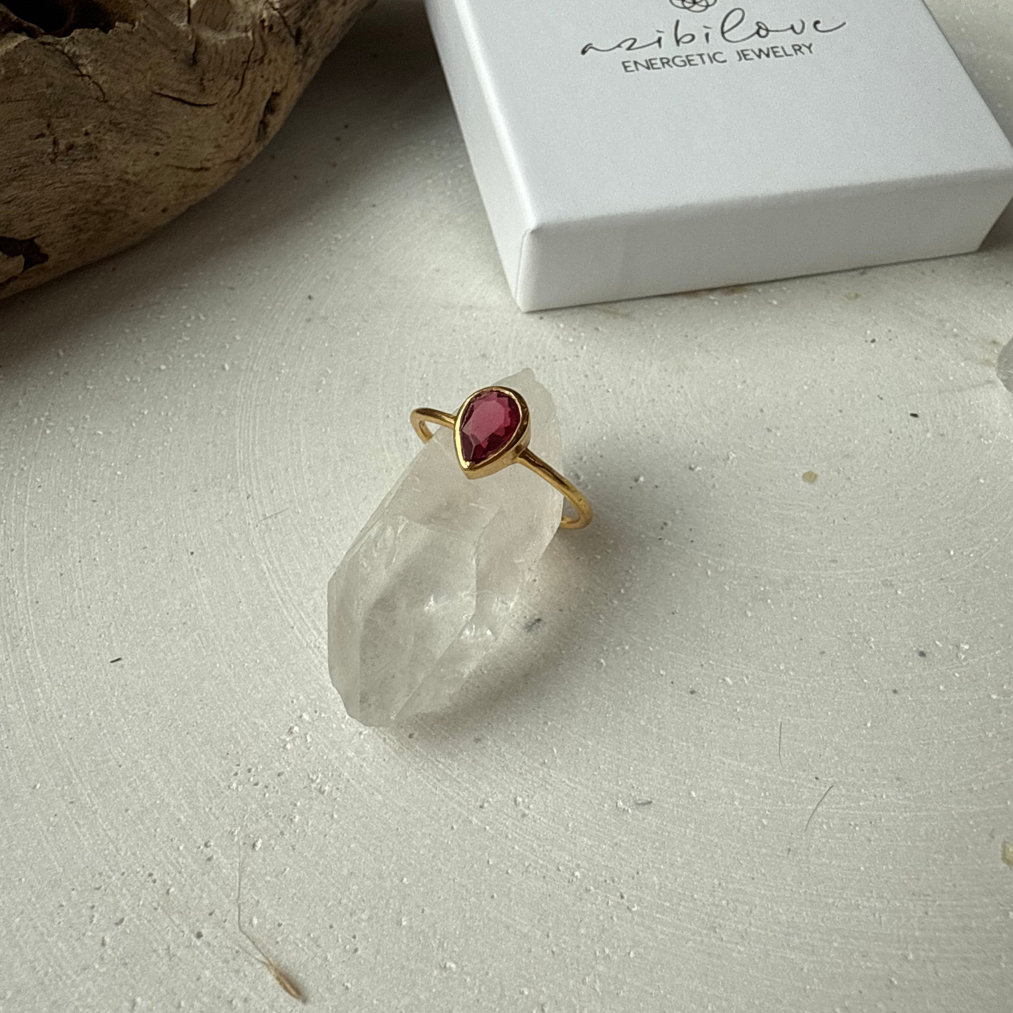 HEART EMPOWERMENT RING / ROTER TURMALIN