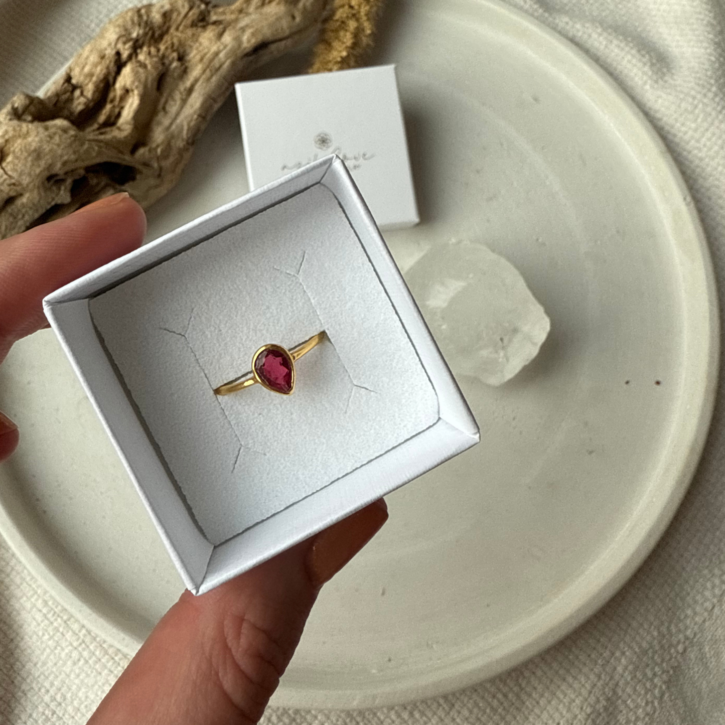 HEART EMPOWERMENT RING / ROTER TURMALIN