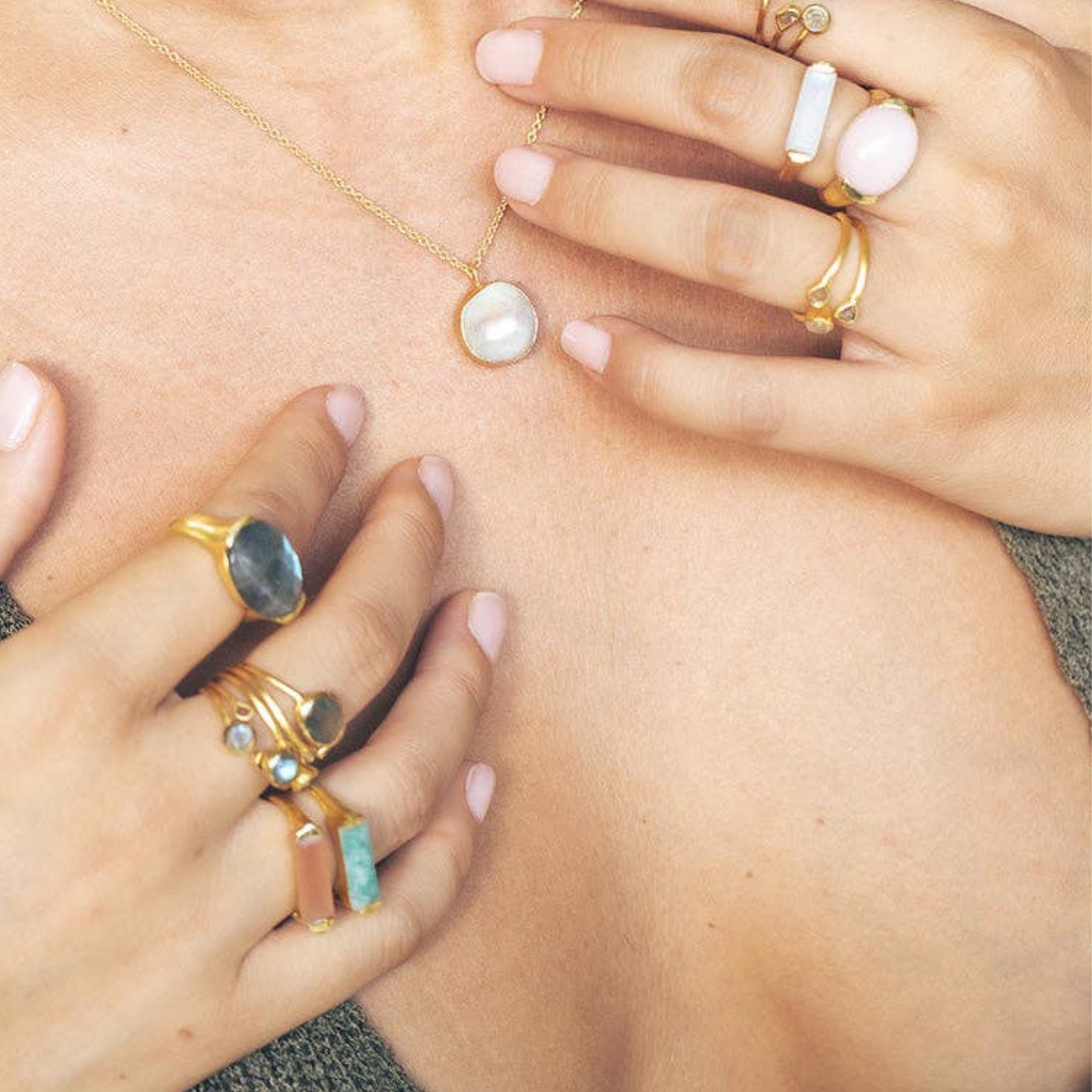 LUMORA RING GOLD / AMAZONIT