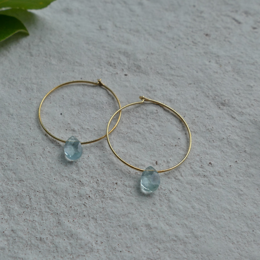 Essencia Ohrringe Gold/ Aquamarin