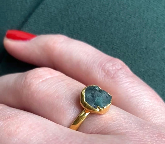 Smaragt Ring vergoldet